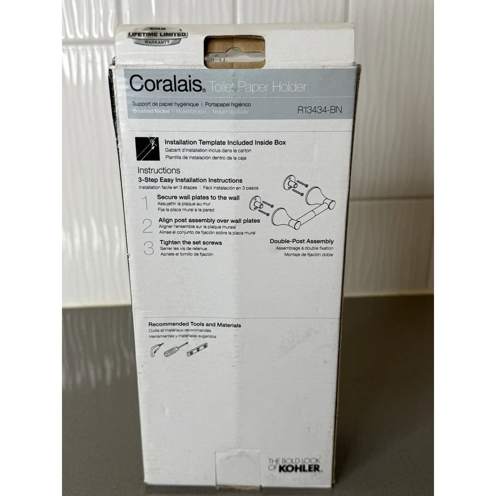 NEW KOHLER Coralais Toilet Paper Holder Brushed Nickel  R13434-BN Wall Mounted